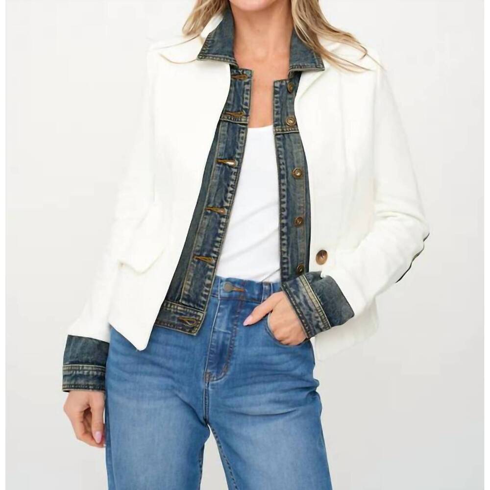 NEW SIX/FIFTY clarissa denim jacket in ivory